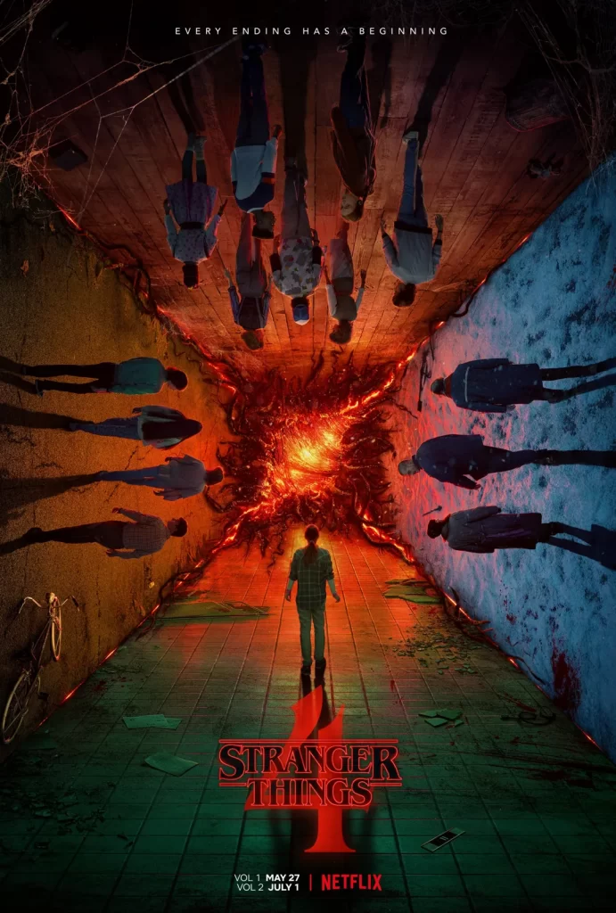 Stranger Things: imagem do pÃ´ster da quarta temporada de 2022. ReproduÃ§Ã£o/Netflix.