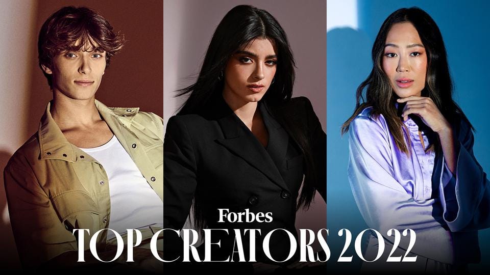 Forbes Top Creators 2022. Imagem: divulgação/Forbes