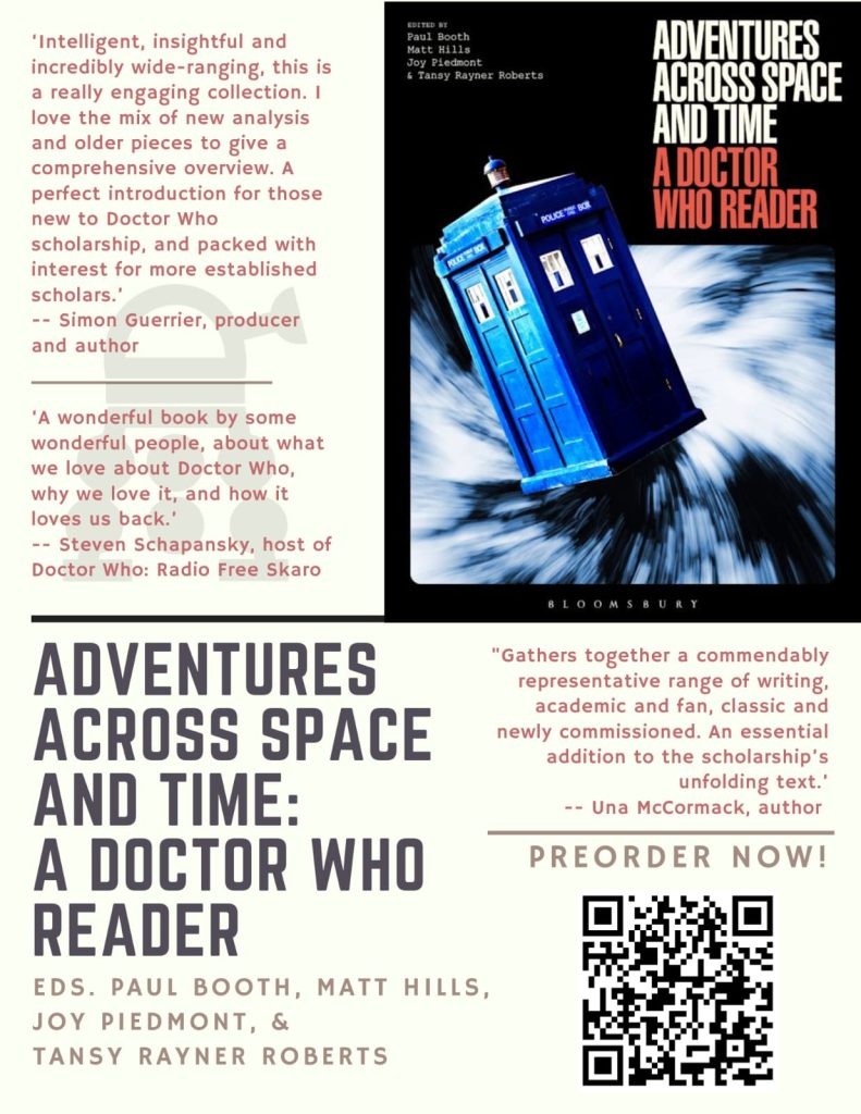 Doctor Who Reader: imagem cedida por Eloy Vieira. Flyer com pesquisa "Adventures across space and time: Doctor Who Reader". Divulgação.