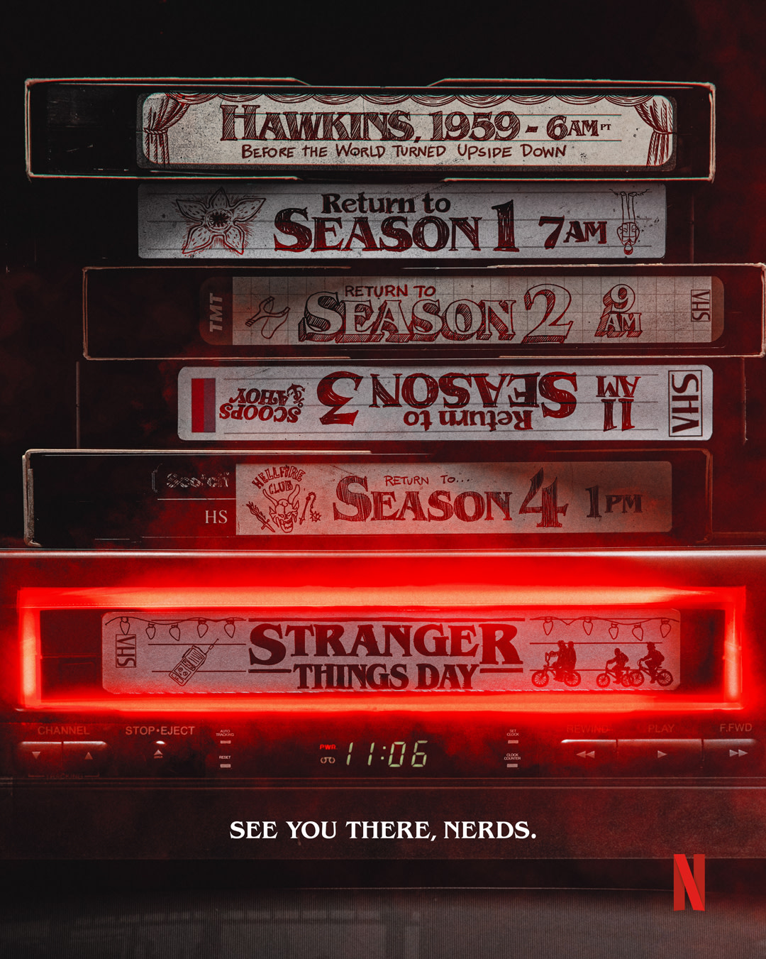 Stranger Things 2023: "See you there, nerds". Divulgação: Tudum/Netflix.