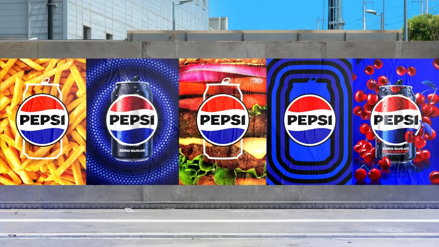 Rebranding Pepsi 2024. Marca quer ter mais aplicações e flexibilidade no online e offline. Divulgação da marca Pepsi.