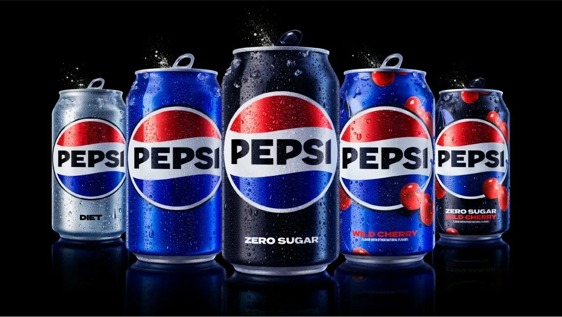 Rebranding Pepsi 2024. Novas latas. Imagem: Divulgação Pepsi.