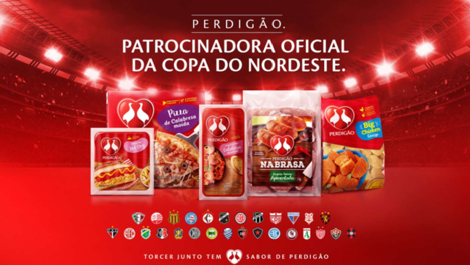 Snacks na Copa do Nordeste 2024: Perdigão é patrocinadora oficial. Imagem: Divulgação. Perdigão.