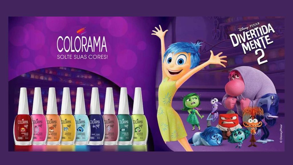 Esmaltes Divertidamente: Colorama cria colaboração com a Disney Pixar. Imagem: Divulgação Colorama.